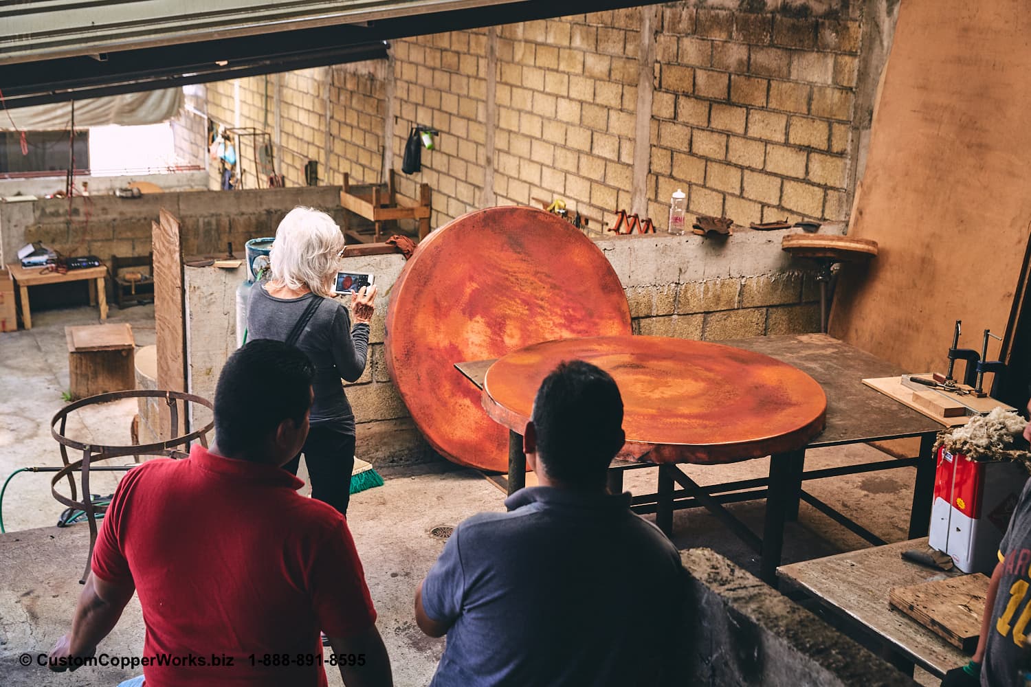 A completed copper top before crating.